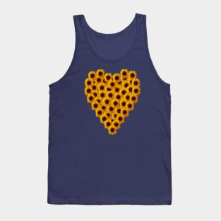 Sunflowers Valentines Day Heart Floral Art Tank Top